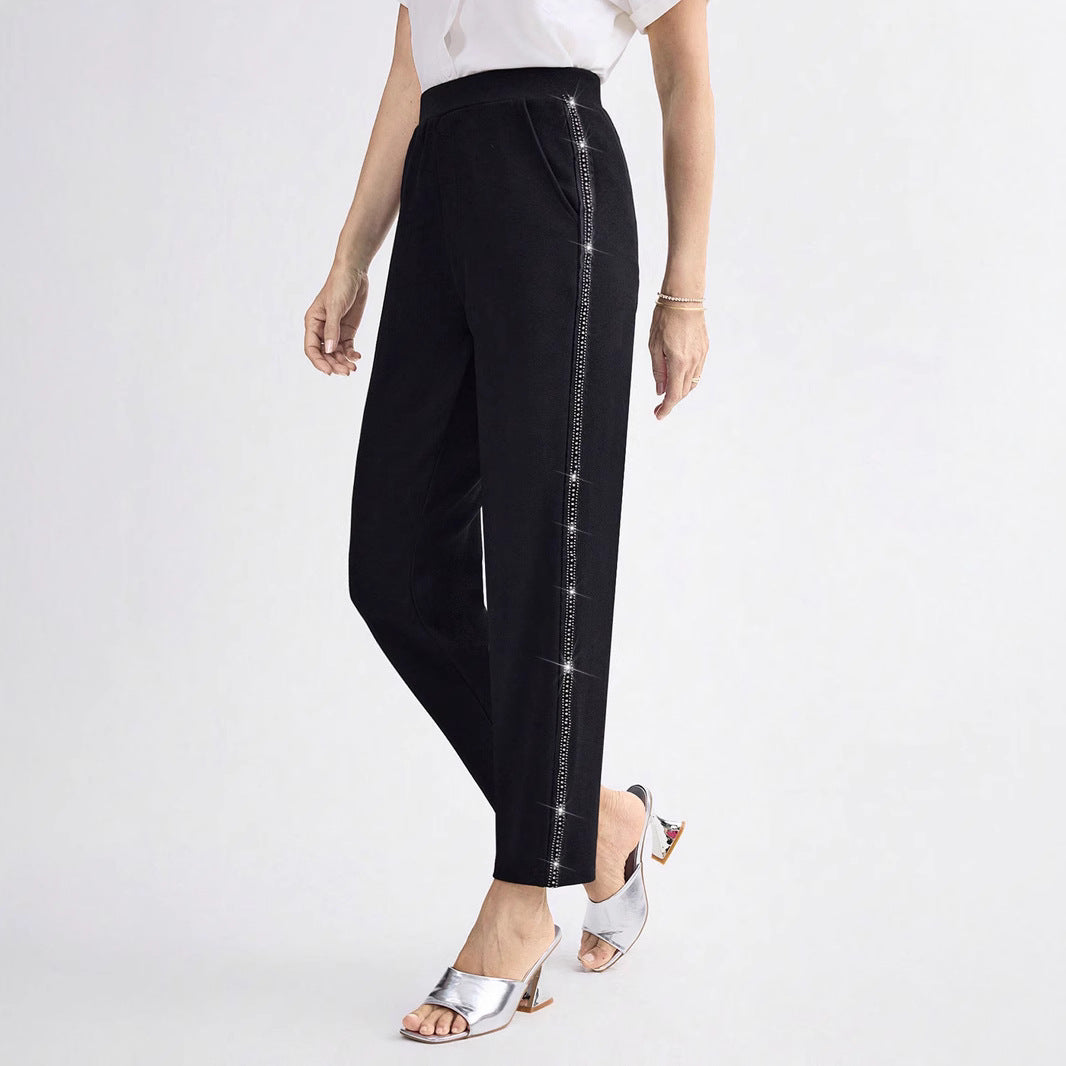 Damen Elegante und bequeme Hose mit seitlichen Taschen Drune