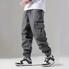 Herren Twill-Cargo-Jogginghose mit Reißverschluss-Beintasche & Tunnelzugbund Drune