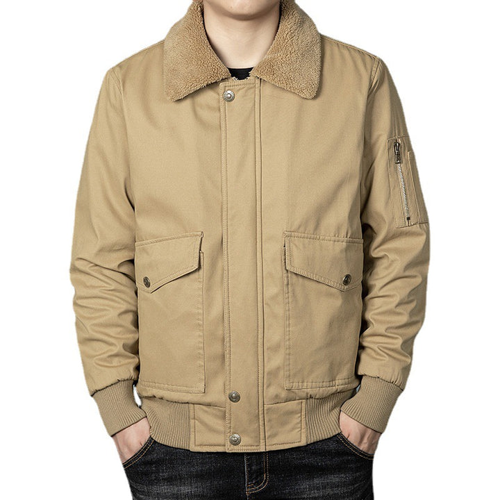 Herren Thermo-Pilotenblouson mit durchgehendem Teddyfleece, Pattentaschen und Ärmel-Organizer Drune