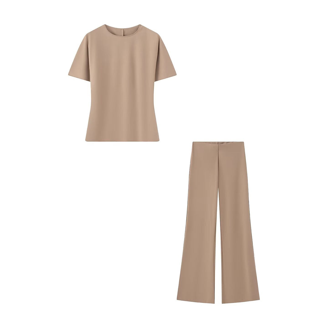 Damen Weite Satinhose mit hoher Taille und fließender Wide‑Leg‑Silhouette Drune
