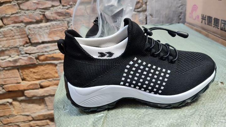 Damen nan gestrickter sockenähnlicher Sportschuh mit elastischem Schaft und stoßdämpfender Laufsohle Drune