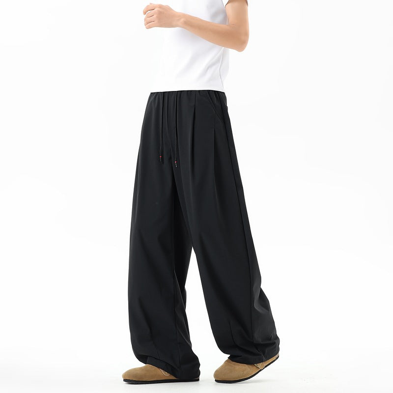 Damen Extraweite Palazzo‑Hose im Oversize‑Baggy‑Schnitt mit Elastbund & Tunnelzug Drune