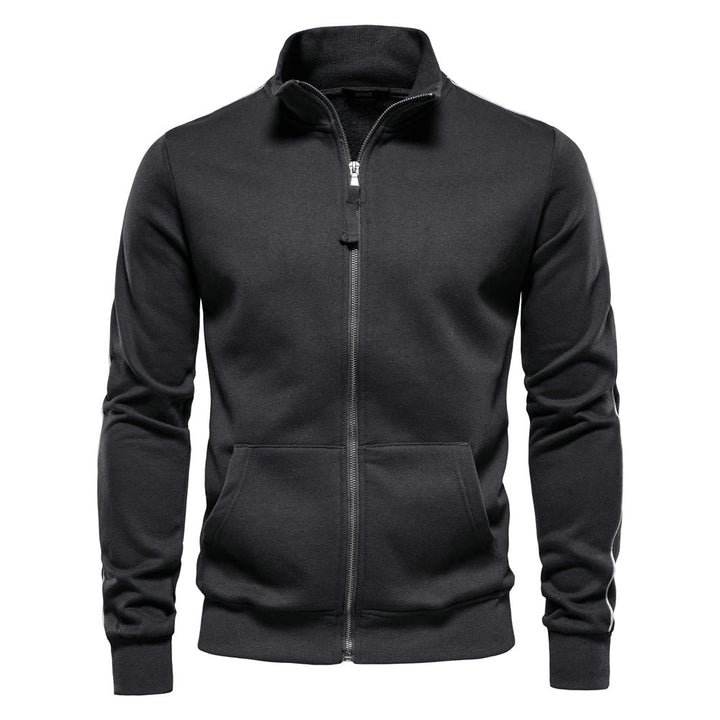 Herren Sweatjacke mit hohem Kragen und durchgehendem Reißverschluss Drune