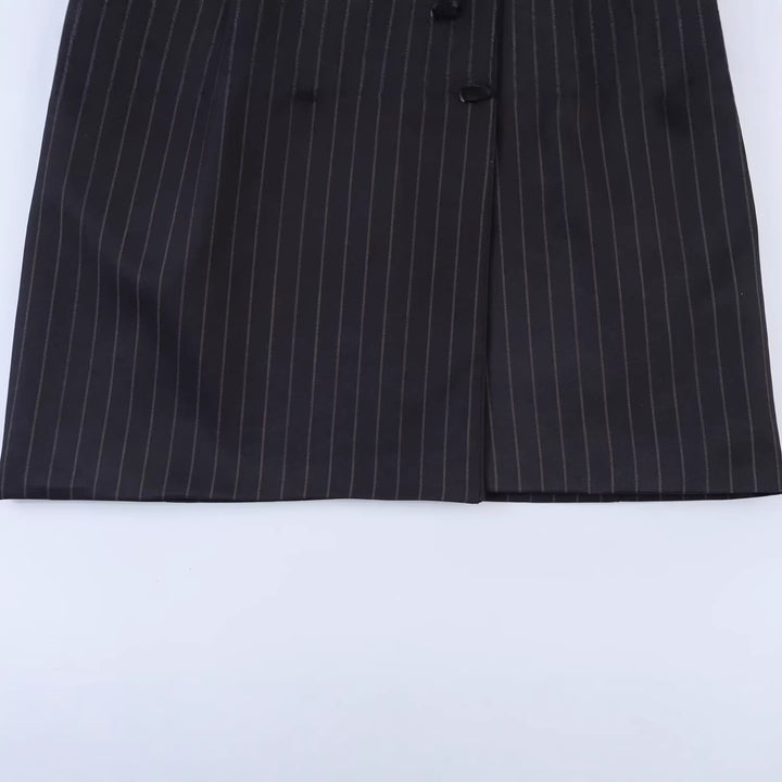 Damen Doppelreihiger Nadelstreifen-Blazer mit taillierter Silhouette Drune