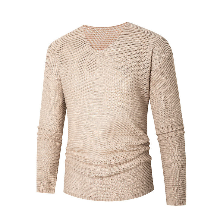 Herren modisches V-Ausschnitt-Strickpullover aus atmungsaktivem Material Drune