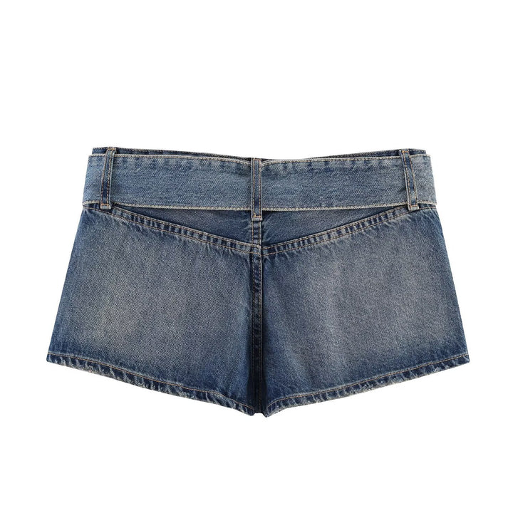 Damen modische Destroyed Denim-Shorts mit verstellbarem Gürtel Drune