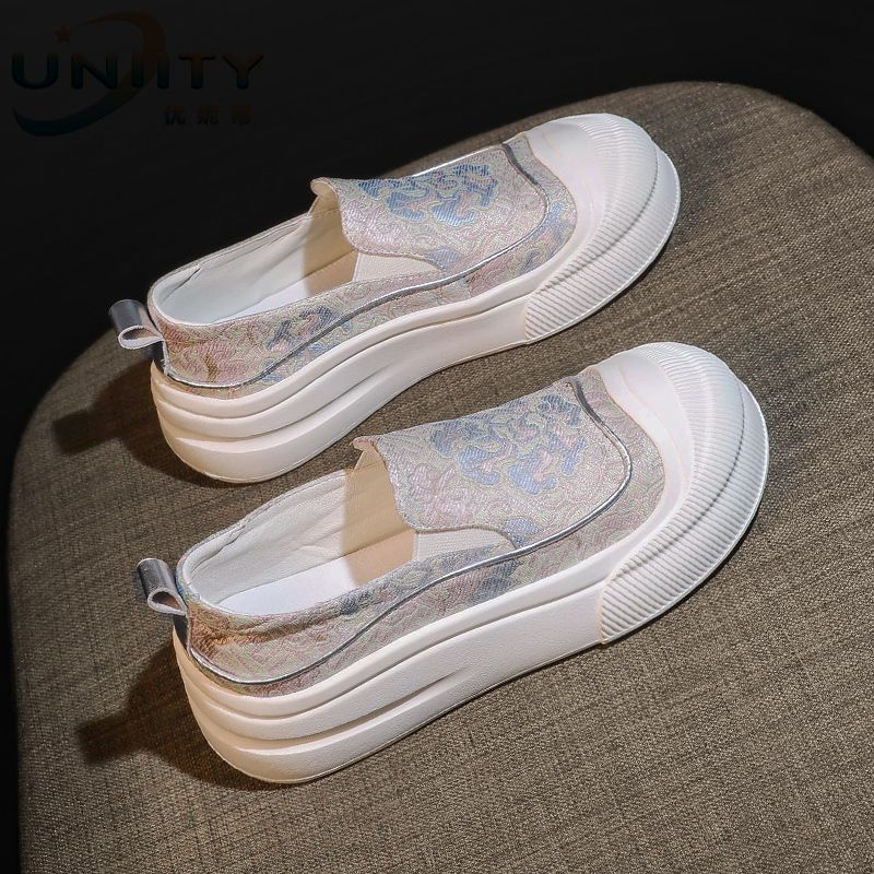 Damen Slip-On Sneakers mit elastischem Obermaterial und dämpfender Sohle Drune