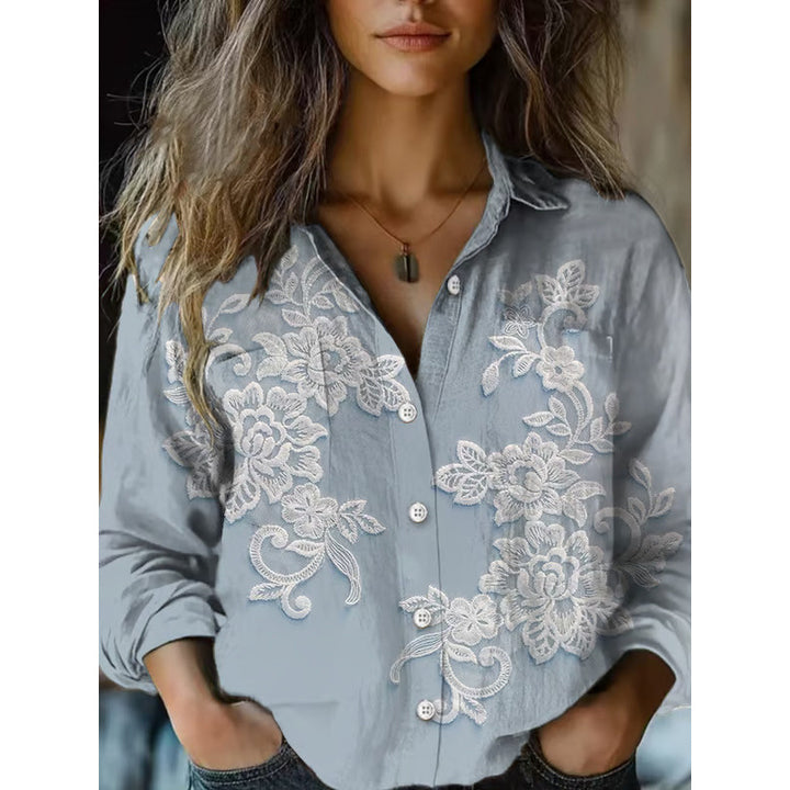 Damen Modische Bluse mit Paisleymuster Drune