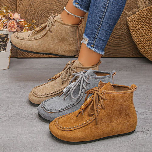 Damen Velours‑Ankle‑Mokassin mit dekorativer Quaste und handgenähter Moc‑Naht Drune