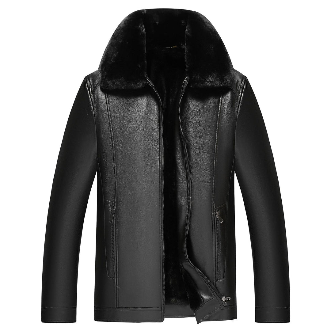 Herren warme Lammlederjacke mit gefüttertem Kragen Drune