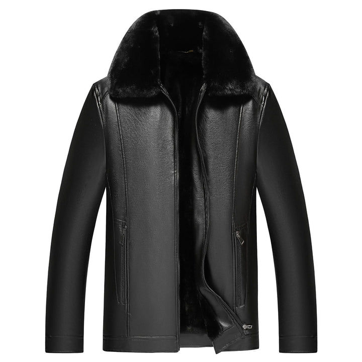 Herren warme Lammlederjacke mit gefüttertem Kragen Drune