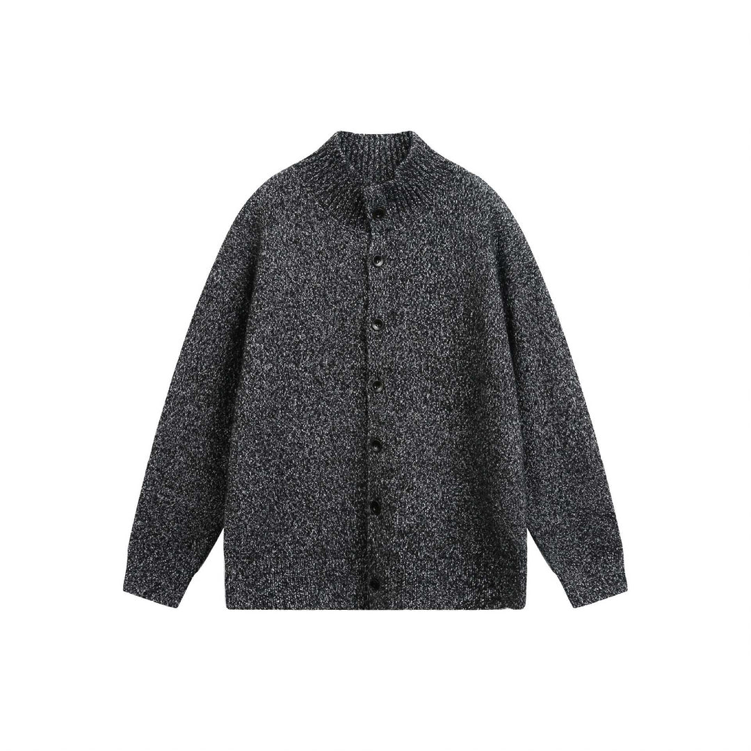 Damen Oversize-Strickjacke mit hochgezogenem Rippkragen und Holzknopfverschluss Drune