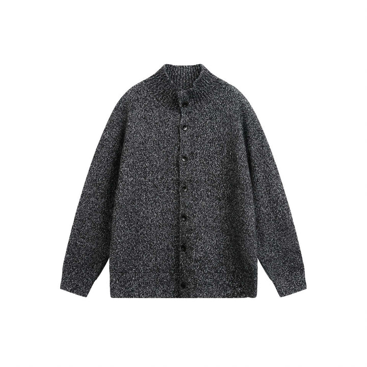 Damen Oversize-Strickjacke mit hochgezogenem Rippkragen und Holzknopfverschluss Drune