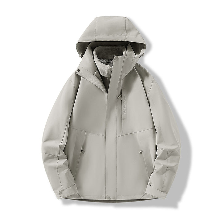 Herren Minimalistische City-Outdoorjacke mit verschweißten Nähten, verstellbarer Kapuze und Thermofutter Drune