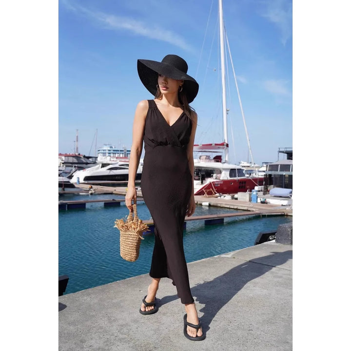 Damen Maxikleid mit schickem Wickeldesign und raffinierter Drapierung Drune