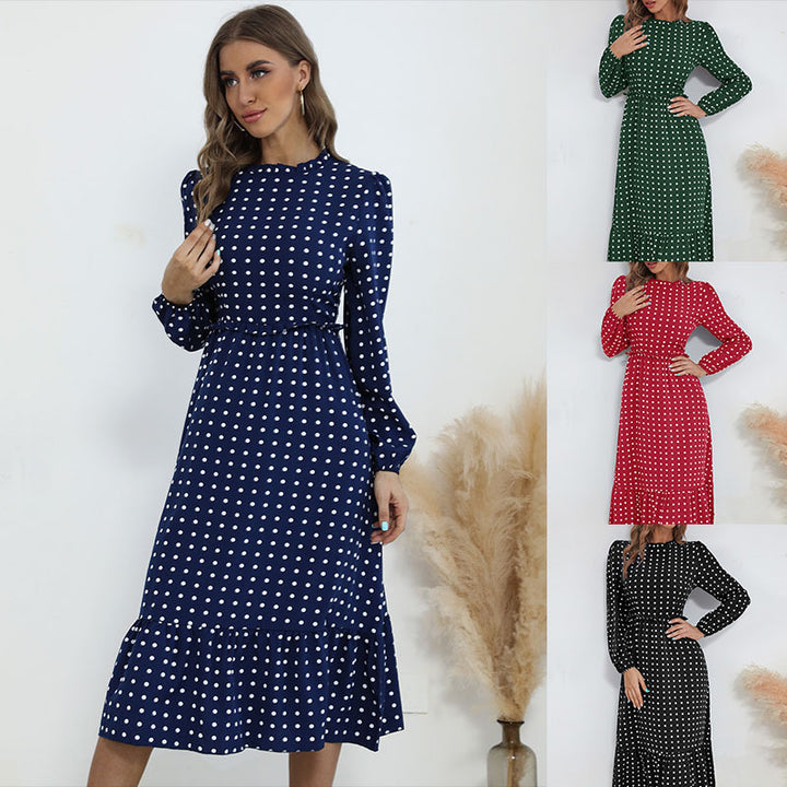 Damen Verspielt gemustertes Maxikleid mit Rüschendetails Drune