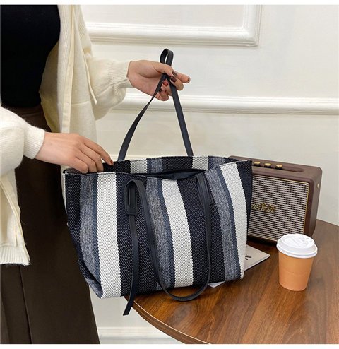 Damen Shopper-Tasche mit modernen Streifen und vielseitigem Innenraum Drune