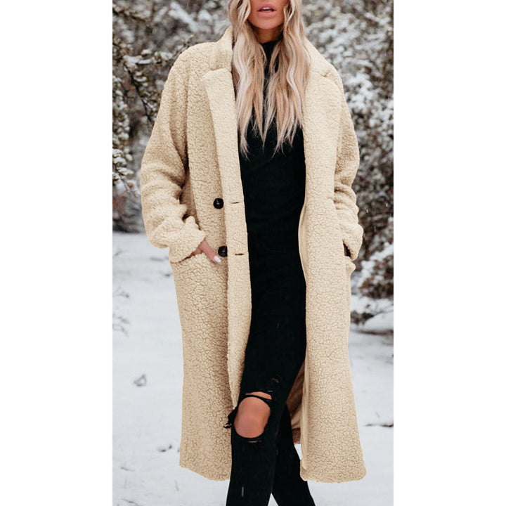 Damen Oversized Teddy-Mantel mit Knopfverschluss und praktischen Taschen Drune