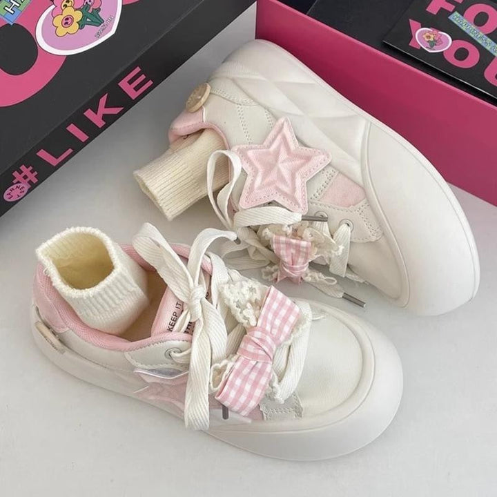 Damen Sneakers aus hochwertigem Leder mit modischem Socken-Design von Drune