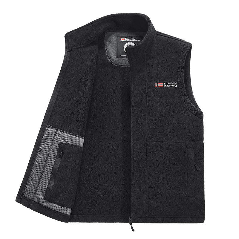 Herren Fleece-Weste mit hohem Kragen und praktischen Taschen Drune