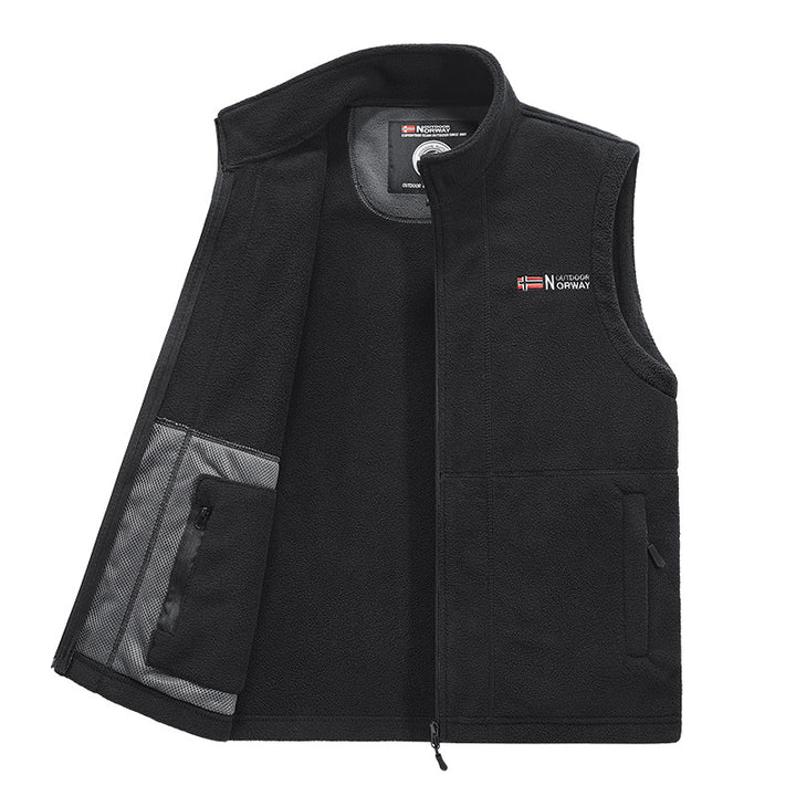 Herren Fleece-Weste mit hohem Kragen und praktischen Taschen Drune