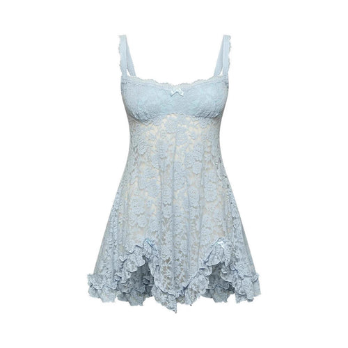 Damen Spitzen-Lingerie-Kleid mit Rüschendetails und verstellbaren Trägern Drune