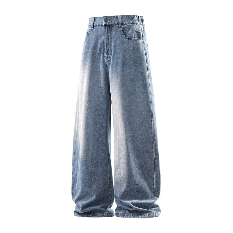 Damen Weite Jeanshose mit hohem Bund, elastischem Taillenbund und Baggy‑Silhouette Drune