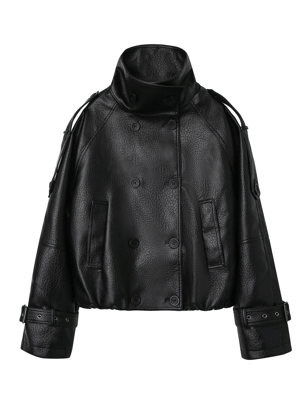 Damen Modische Oversized Lederjacke Drune