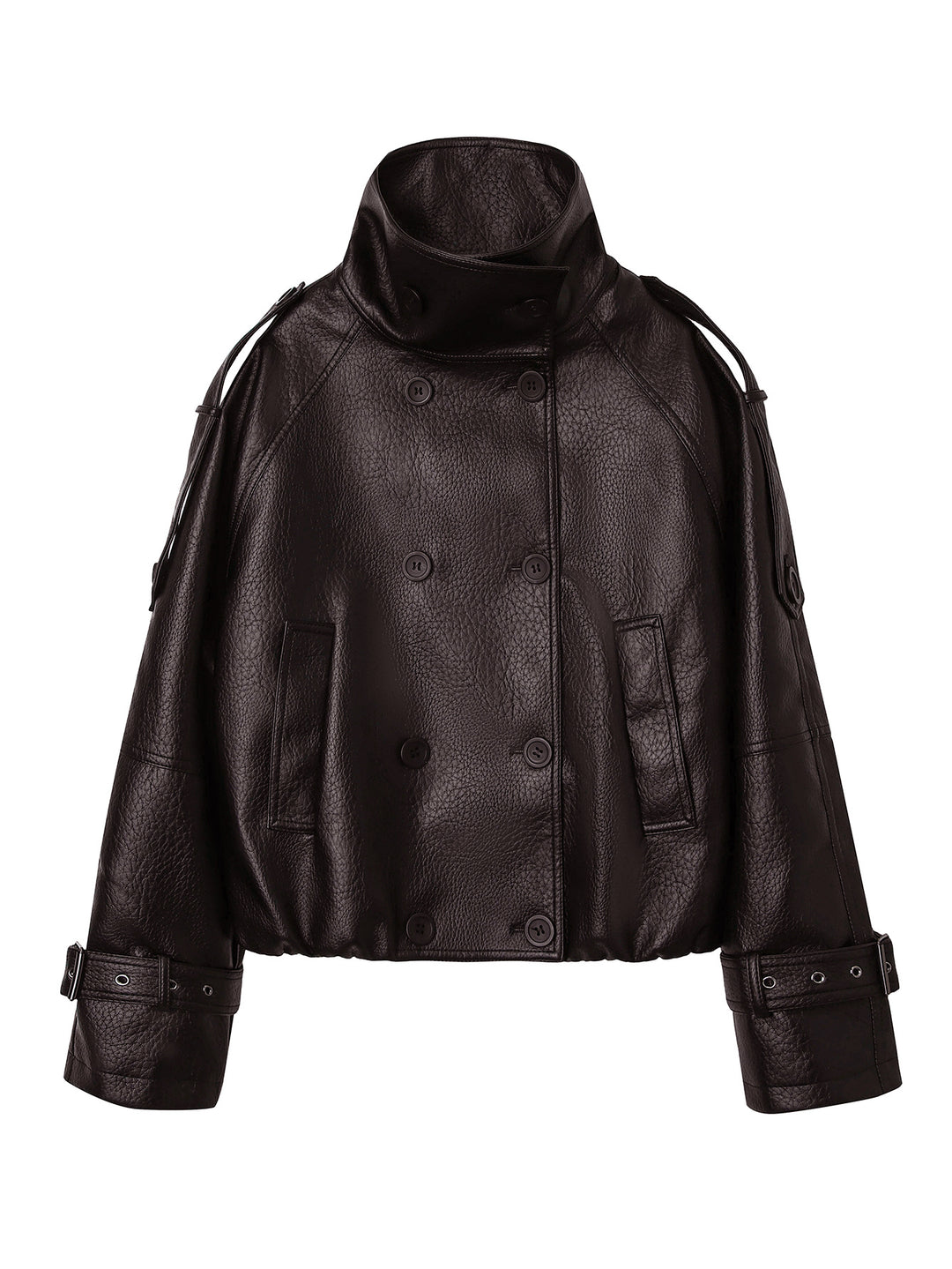 Damen Modische Oversized Lederjacke Drune