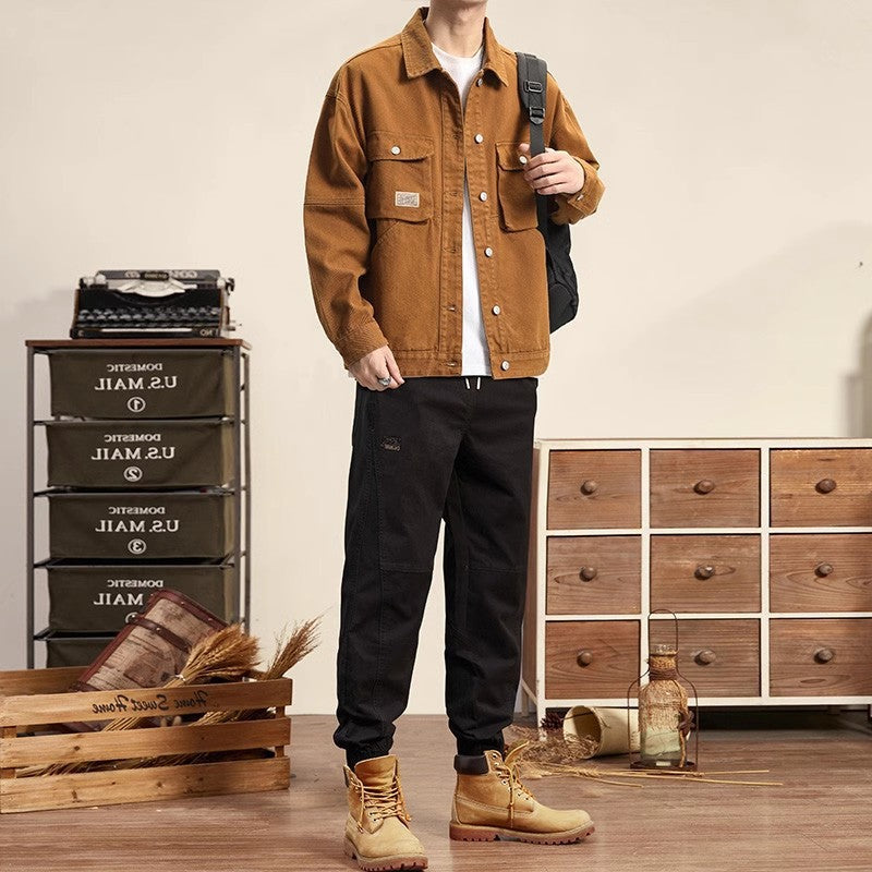 Herren Lässige Utility Jacke mit praktischen Taschen Drune