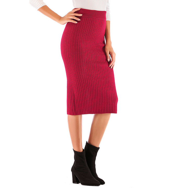 Damen Rippstrickrock mit seitlichem Schlitz Drune
