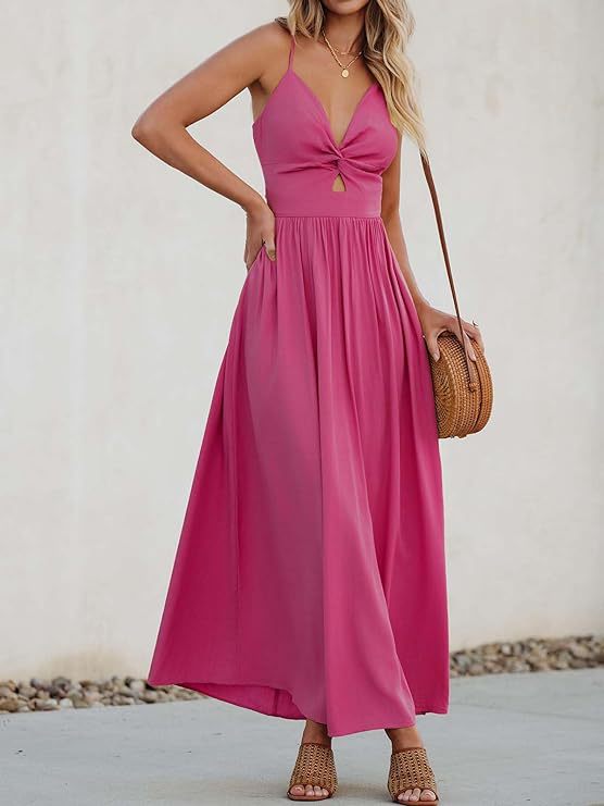 Damen Maxikleid mit schickem Knotendetail und fließendem Schnitt Drune