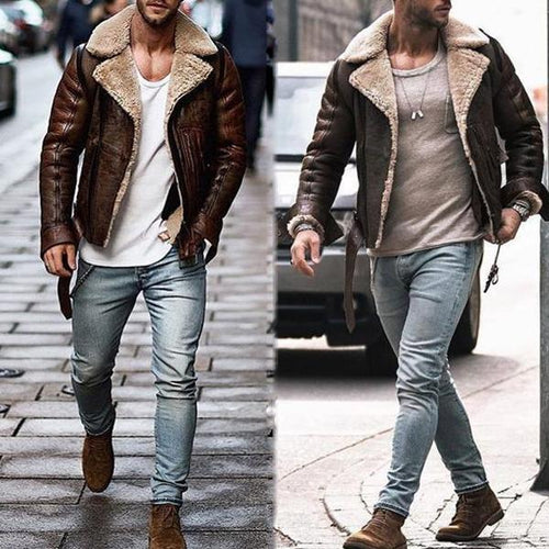 Herren Bikerjacke mit weichem Futter und robustem Reißverschluss Drune