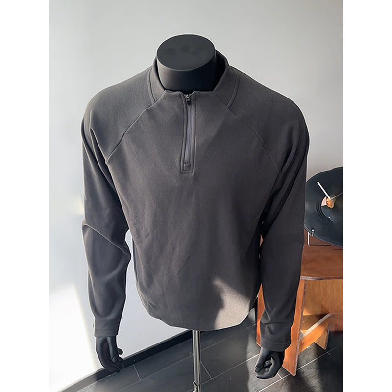 Herren Leichtes Funktions-Halbzip-Sweatshirt mit Stehkragen und Raglanärmeln Drune