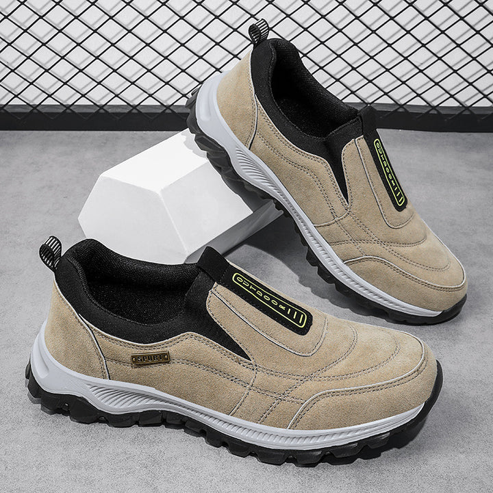 Herren Slipper-Sneaker aus Veloursleder-Optik mit rutschfester Profilsohle Drune