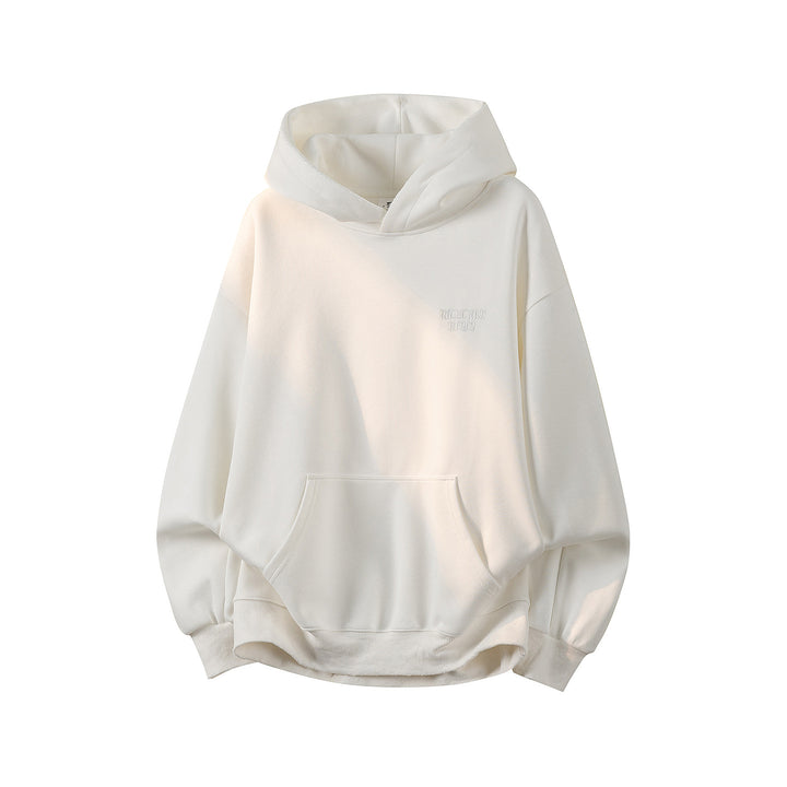 Unisex Oversize Kapuzenpullover mit handschriftlichem Grafik-Print, Kängurutasche & geripptem Saum Drune