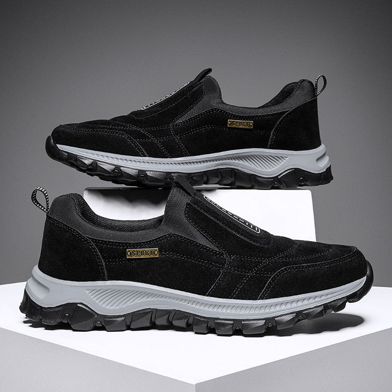 Herren robuste Slip-On Outdoor-Sneaker aus Veloursimitat mit griffiger Trailsohle Drune