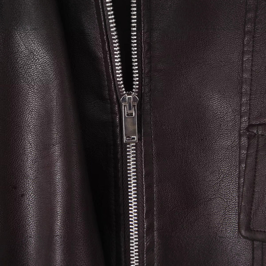 Damen Kunstlederjacke mit modernem Design und praktischen Taschen Drune