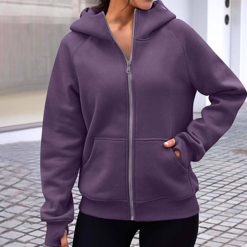 Damen lässige Kapuzenjacke mit praktischen Taschen und modernem Schnitt Drune