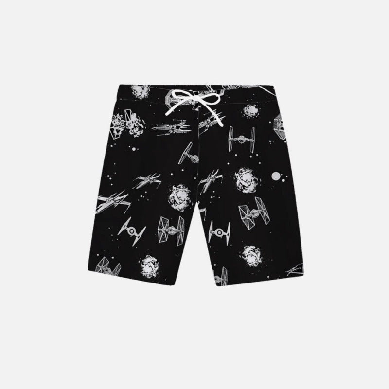 Herren Grafik Psychedelischer Druck Badehose Drune