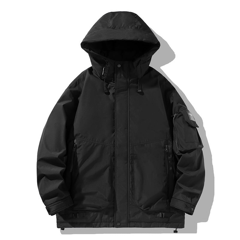 Herren Multifunktionale wetterfeste Parka mit Kapuze Drune