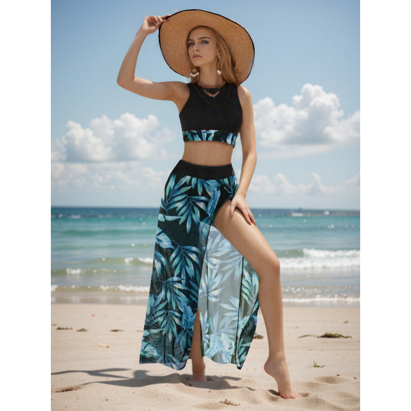 Damen Strandkleid mit modischem Hochschnitt und funktionalem Wickel-Design Drune