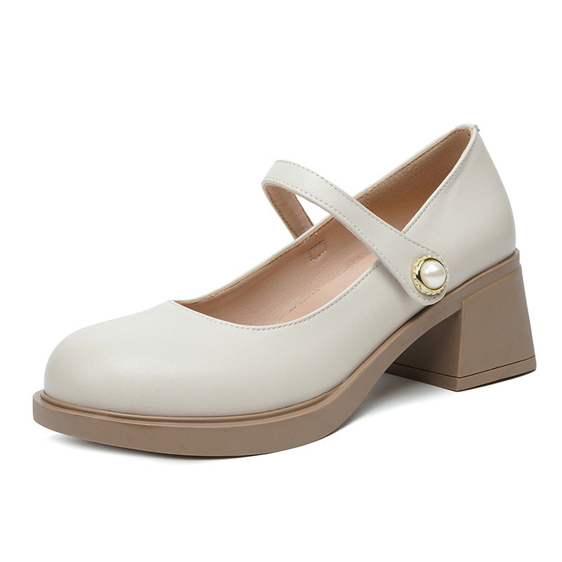 Damen Pumps mit eleganter Riemchenverzierung und bequemem Blockabsatz Drune