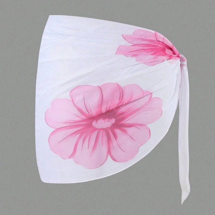 Damen Bikiniset mit floralem Wickeloberteil und hoch geschnittener Hose Drune