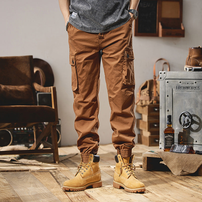 Herren Canvas-Cargojogger mit verstärkten Kniepaneelen, elastischem Komfortbund und Organizer-Taschen Drune