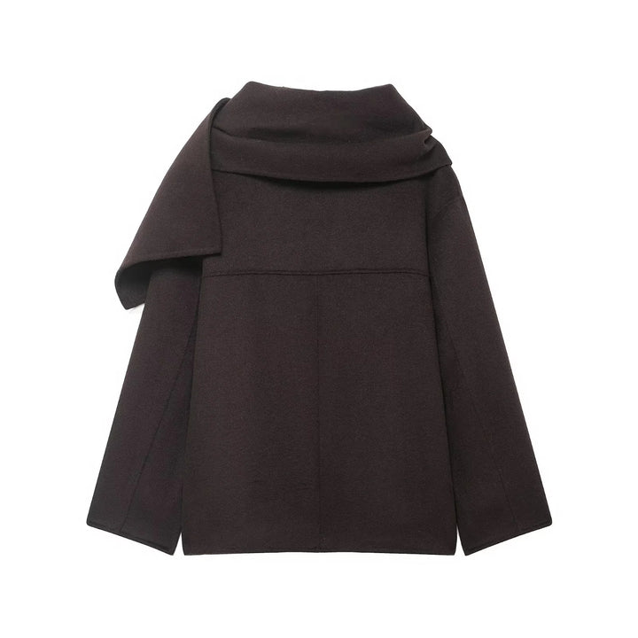 Damen nan Oversize Wollmantel mit voluminösem Schalkragen und verdeckter Knopfleiste Drune