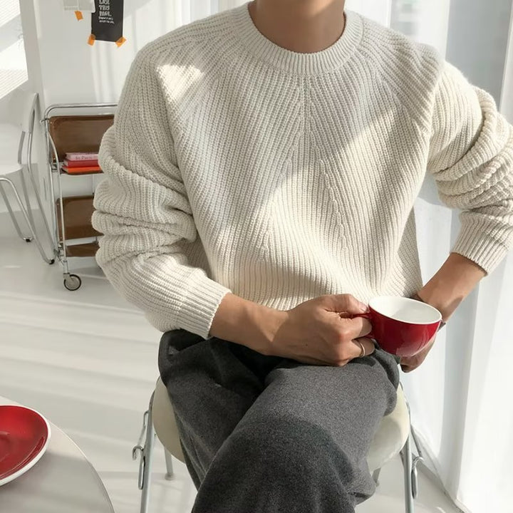 Herren Grobstrickpullover mit Rippstruktur Drune