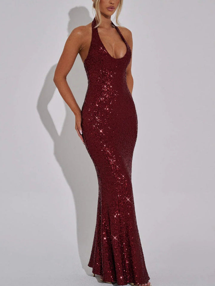 Damen Elegantes Abendkleid mit schimmernden Pailletten und raffinierten Details Drune