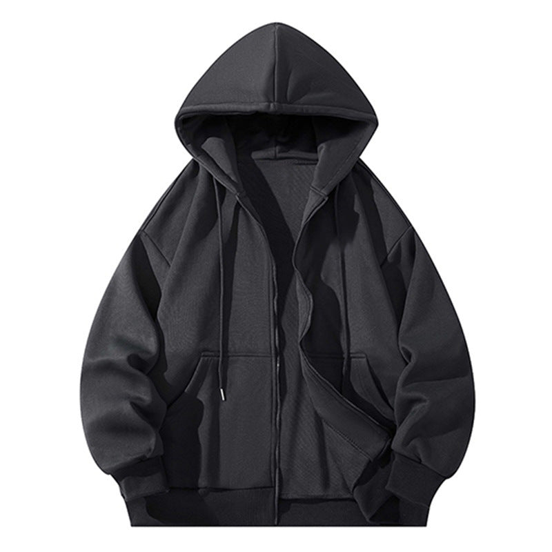 Herren Oversize Reißverschluss‑Kapuzenjacke aus schwerer Sweatqualität mit Kängurutaschen Drune