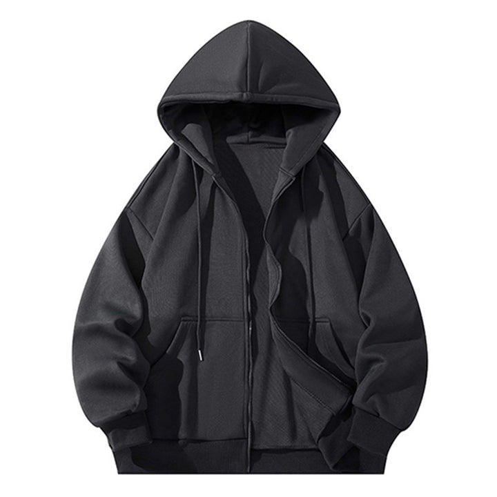 Herren Oversize Reißverschluss‑Kapuzenjacke aus schwerer Sweatqualität mit Kängurutaschen Drune